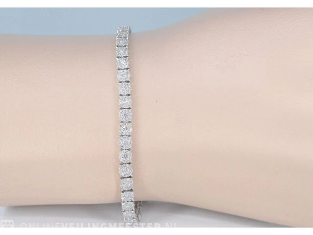 Witgouden tennisarmband met diamanten 3.00 carat - afbeelding 2 van  6