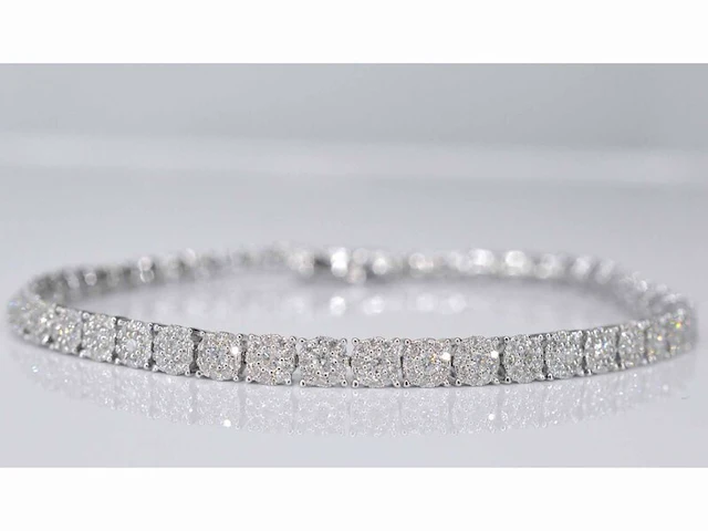 Witgouden tennisarmband met diamanten 3.00 carat - afbeelding 1 van  8