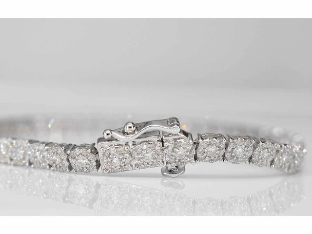 Witgouden tennisarmband met diamanten 3.00 carat - afbeelding 4 van  8
