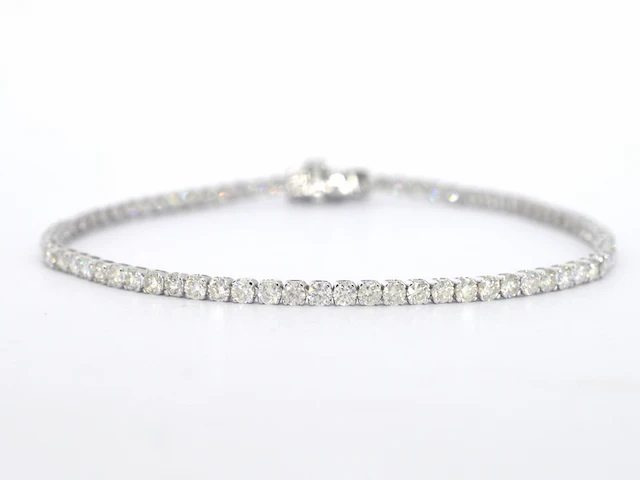Witgouden tennisarmband met diamanten 3.00 carat - afbeelding 1 van  8