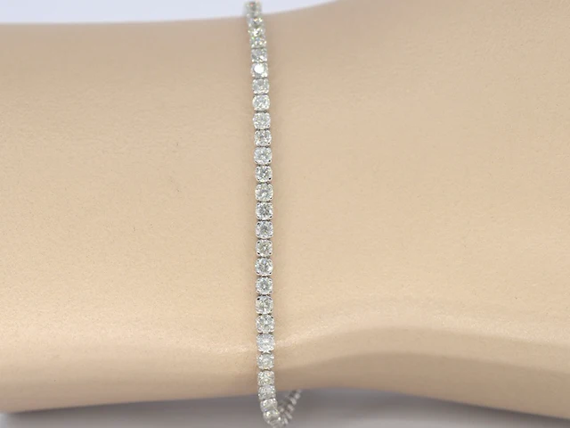 Witgouden tennisarmband met diamanten 3.00 carat - afbeelding 2 van  8