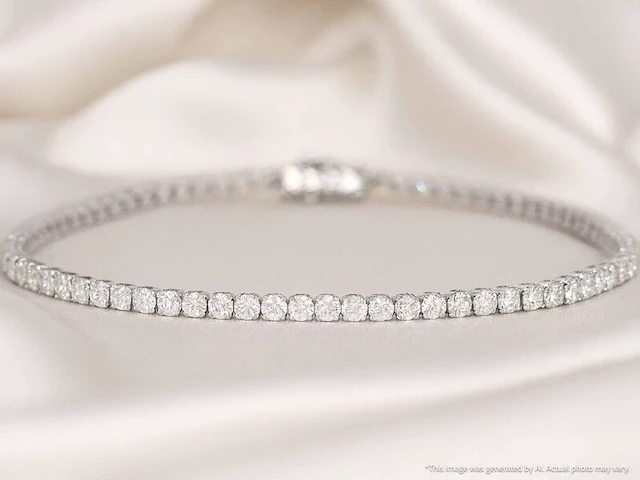 Witgouden tennisarmband met diamanten 3.00 carat - afbeelding 6 van  8