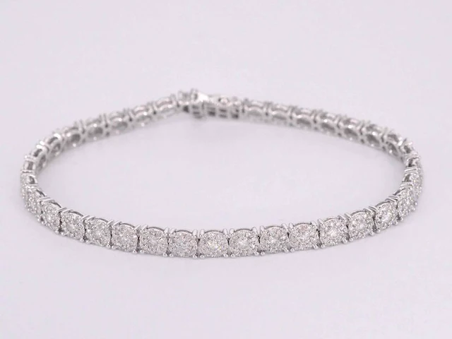 Witgouden tennisarmband met diamanten 4.00 carat - afbeelding 1 van  7