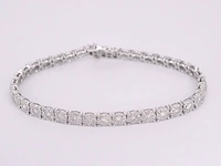 Witgouden tennisarmband met diamanten 4.00 carat - afbeelding 1 van  7