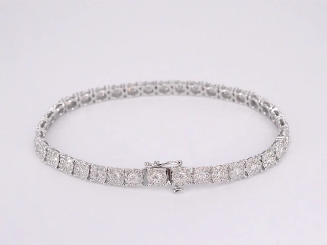 Witgouden tennisarmband met diamanten 4.00 carat - afbeelding 3 van  7