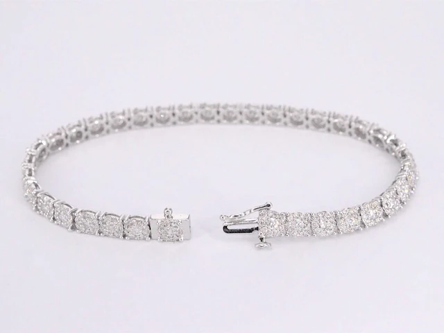 Witgouden tennisarmband met diamanten 4.00 carat - afbeelding 4 van  7