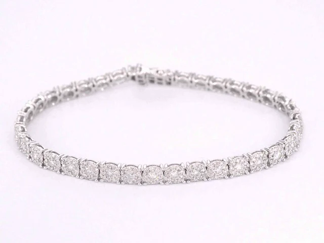 Witgouden tennisarmband met diamanten 5.50 carat - afbeelding 1 van  7