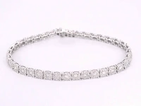 Witgouden tennisarmband met diamanten 5.50 carat - afbeelding 1 van  7