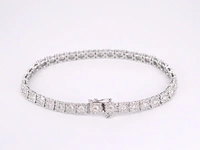 Witgouden tennisarmband met diamanten 5.50 carat - afbeelding 3 van  7
