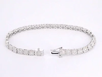 Witgouden tennisarmband met diamanten 5.50 carat - afbeelding 4 van  7