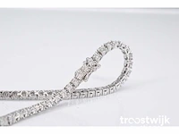 Witgouden tennisarmband met diamanten - afbeelding 4 van  6