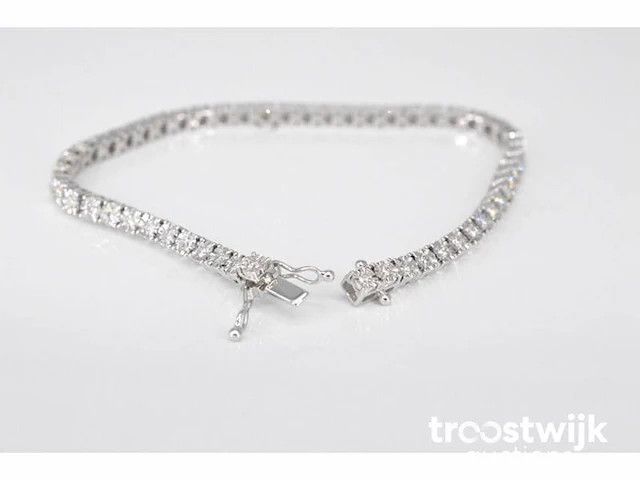 Witgouden tennisarmband met diamanten - afbeelding 5 van  6