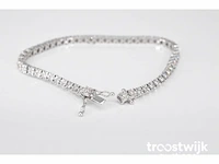 Witgouden tennisarmband met diamanten - afbeelding 5 van  6