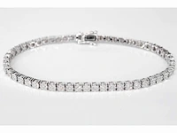 Witgouden tennisarmband met diamanten - afbeelding 1 van  8