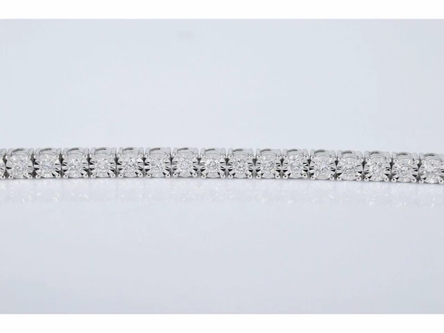 Witgouden tennisarmband met diamanten - afbeelding 3 van  8