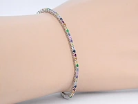 Witgouden tennisarmband met multi colour edelstenen - afbeelding 5 van  12