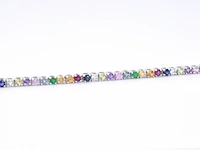 Witgouden tennisarmband met multi colour edelstenen - afbeelding 9 van  12