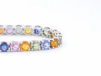 Witgouden tennisarmband met multi colour saffieren 22,70c, multicolour - afbeelding 6 van  7