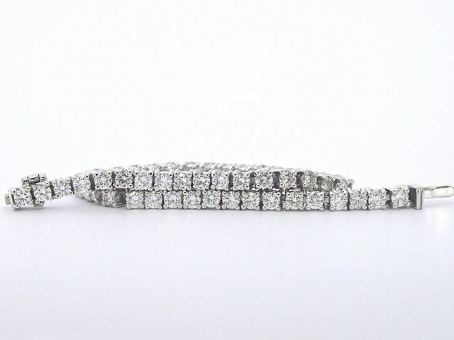 Witgouden tennisarmbanden met natuurlijke hoge kwaliteit diamanten van 5.00 carat - afbeelding 1 van  7