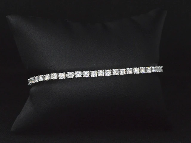 Witgouden tennisarmbanden met natuurlijke hoge kwaliteit diamanten van 5.00 carat - afbeelding 4 van  7