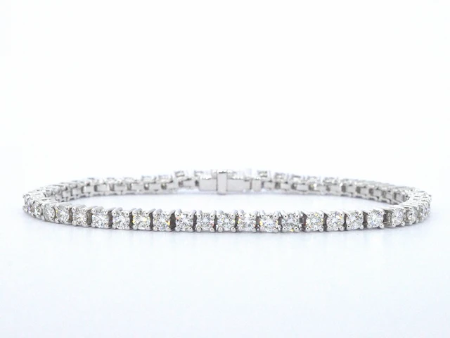 Witgouden tennisarmbanden met natuurlijke hoge kwaliteit diamanten van 5.00 carat - afbeelding 5 van  7
