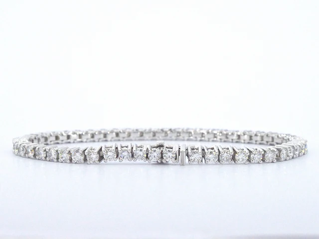 Witgouden tennisarmbanden met natuurlijke hoge kwaliteit diamanten van 5.00 carat - afbeelding 6 van  7