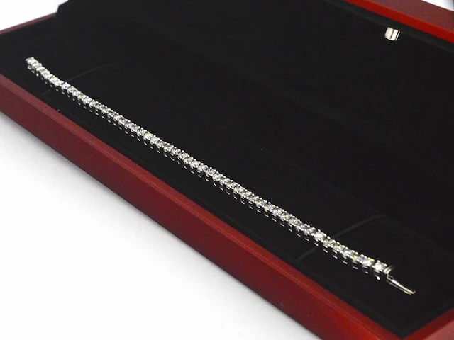 Witgouden tennisarmbanden met natuurlijke hoge kwaliteit diamanten van 5.00 carat - afbeelding 7 van  7