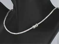 Witgouden tenniscollier met briljant geslepen van 10.00 carat - afbeelding 5 van  7