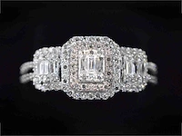 Witgouden trinity ring diamant - afbeelding 1 van  7
