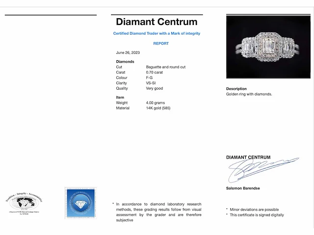 Witgouden trinity ring diamant - afbeelding 3 van  7