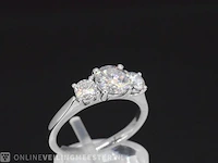 Witgouden trinity ring met 1.40 carat briljanten - afbeelding 6 van  11