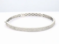 Witgouden vaste armband met briljant geslepen diamant - afbeelding 3 van  8