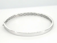 Witgouden vaste armband met briljant geslepen diamant - afbeelding 4 van  8