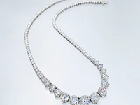 Witte collier met oplopende briljanten van 25.00 carat totaal - afbeelding 5 van  10
