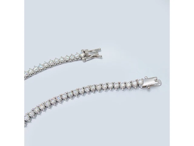 Witte collier met oplopende briljanten van 25.00 carat totaal - afbeelding 7 van  10