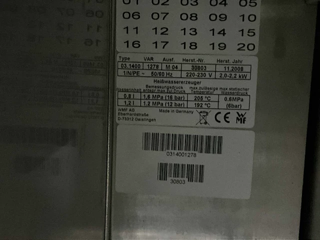Wmf 03.1400 koffiemachine - afbeelding 6 van  6
