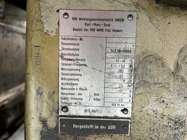 Wmw - union bft 90/3-2 - horizontal boring mill - afbeelding 5 van  16
