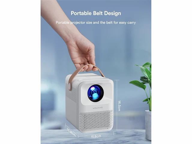 Wolfang miniprojector 4k ondersteund thuisbioscoop video projector voor smartphone,tvstick,ps5 - afbeelding 2 van  4