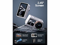 Wolfgang seeker one wit waterdichte actiecamera met 4k60fps ultra hdvideo dual screen kleurendisplay - afbeelding 2 van  5