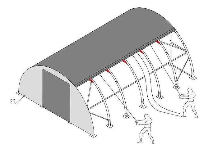 Wolverine - (12x9,15x4,50 meter) - garage tent / opslag shelter 304015r - afbeelding 7 van  10