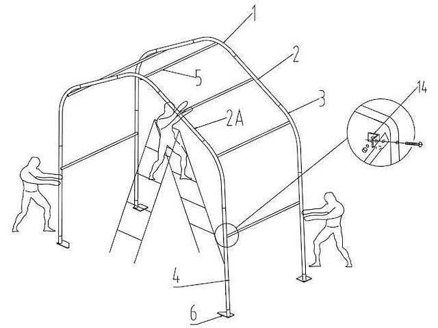 Wolverine - (15,0x5,50x5,30 meter) - garage / tent / opslag shelter 185017p - afbeelding 2 van  10