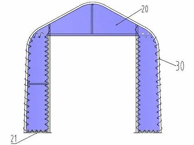 Wolverine - (15,0x5,50x5,30 meter) - garage / tent / opslag shelter 185017p - afbeelding 10 van  10