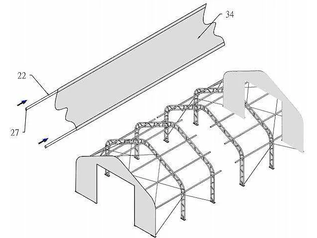 Wolverine - (15,25x10,0x5,20 meter) - garage / tent / opslag shelter 335017dp - afbeelding 3 van  9