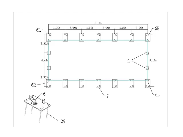 Wolverine - (18,3x9,15x6,1 meter) - garage tent / opslag shelter 306020dp - afbeelding 8 van  12