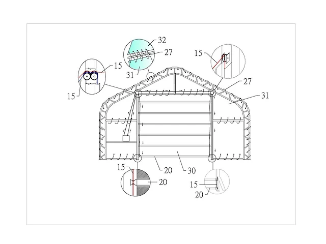 Wolverine - (18,3x9,15x6,1 meter) - garage tent / opslag shelter 306020dp - afbeelding 10 van  12