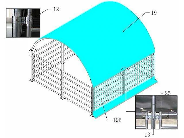 Wolverine - (4x4x3,15 meter) - dierenverblijf / shelter 4 meter - afbeelding 8 van  13