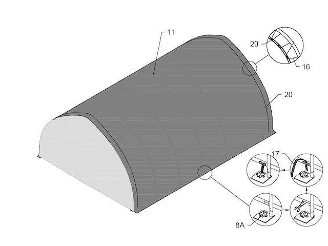 Wolverine - (6,1x6,1x3,6 meter) - shelter overkapping / tent p20-20-12p - afbeelding 7 van  15