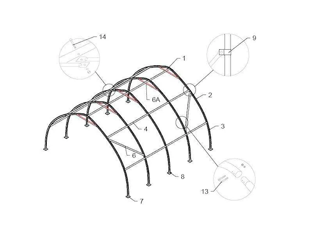 Wolverine - (6,1x6,1x3,6 meter) - shelter overkapping / tent p20-20-12p - afbeelding 10 van  15