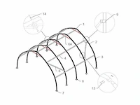Wolverine - (6,1x6,1x3,6 meter) - shelter overkapping / tent p20-20-12p - afbeelding 10 van  15