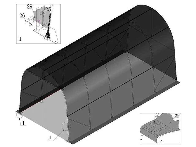 Wolverine - (9,20x4,30x4,30 meter) - garage tent / opslag shelter 143014r - afbeelding 13 van  15